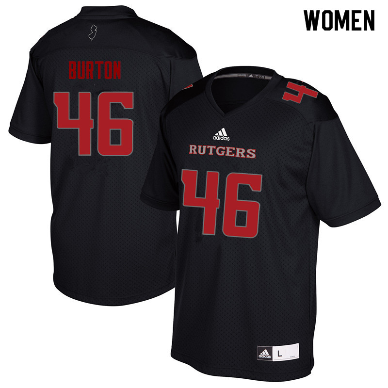 Women #46 Michael Burton Rutgers Scarlet Knights College Football Jerseys Sale-Black